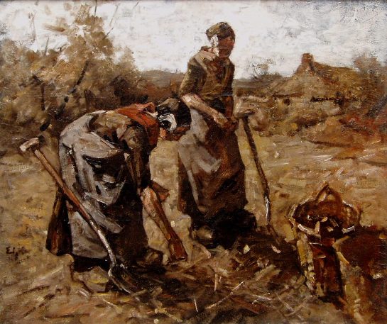 Edzard Koning (1869-1954) - Aardappelrooisters.