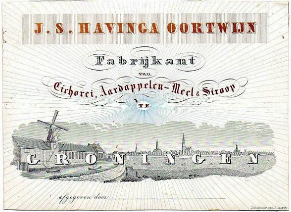 porseleinkaart Havinga Oortwijn