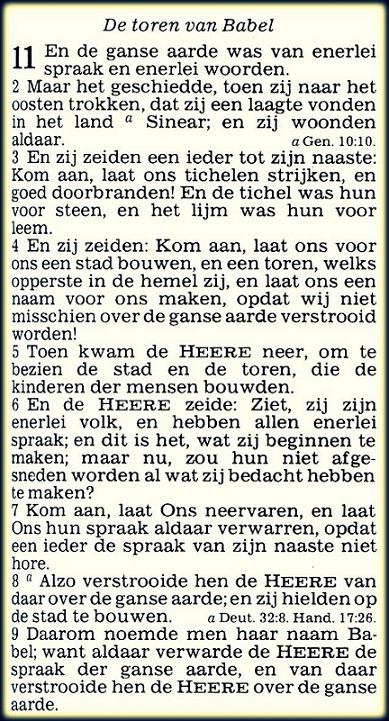 Bijbel Toren van Babelverhaal