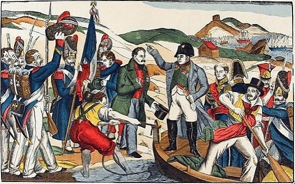 De ontscheping van Napoleon 1 maart 1815 bij Antibes
