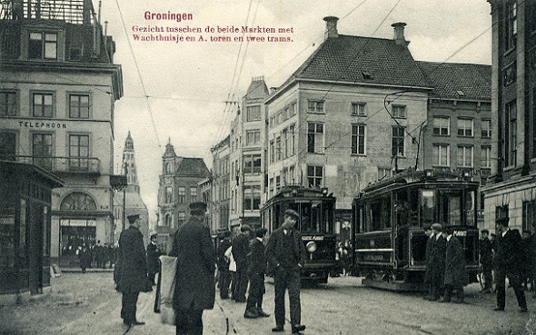 blokhuis met trams 1910, 1911