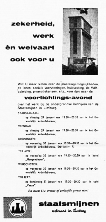 Staatsmijnen NvhN 26 januari 1957