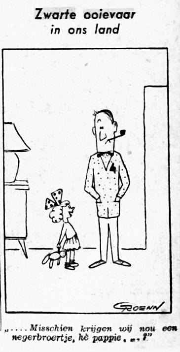 Cartoon Nieuwsblad van het Noorden 17 aug. 1957.