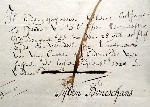  Sijben Boneschans, 1724.