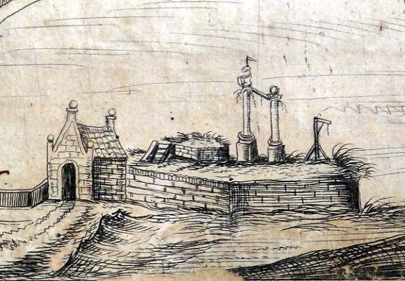 Detail uit de kaart van het beleg van Groningen, gemaakt door M. Spinneker. Collectie RHC Groninger Archieven 1536-1767.