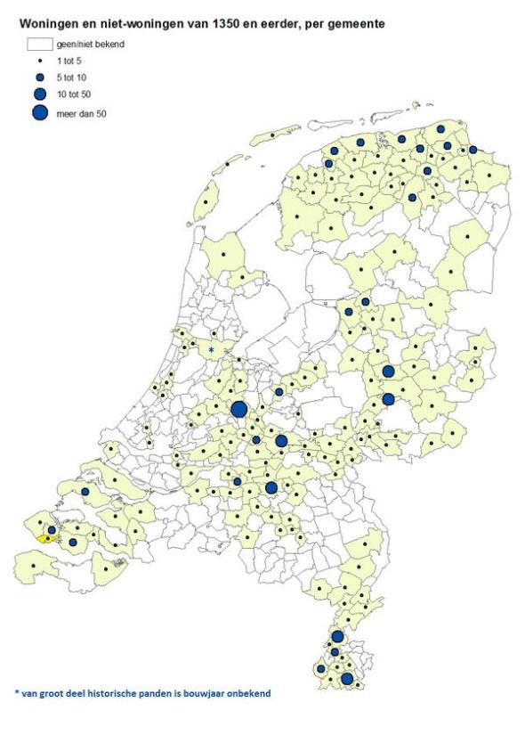 In welke NL gemeenten vind je nog gebouwen of woningen van ca. 700 jaar oud CBS 2 april 2015