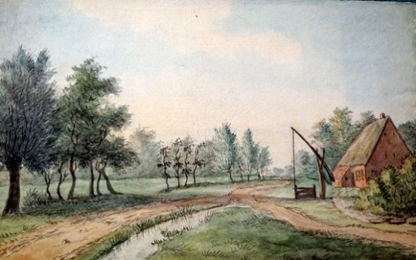 2 - Gezicht te Gieten, getekent july 1812 JD Wolthers