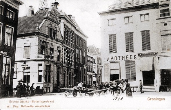 De plek waar Otto Eerelman geboren is - hoek Boteringestraat en Zwanestraat, in de woonkelder - Collectie Groninger Archieven 1986-205.