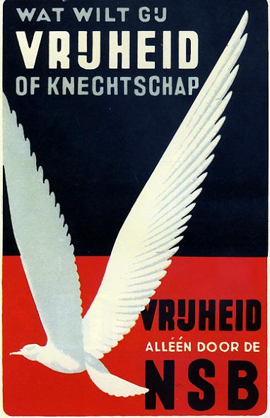 NSB-affiche met meeuw en vrijheid