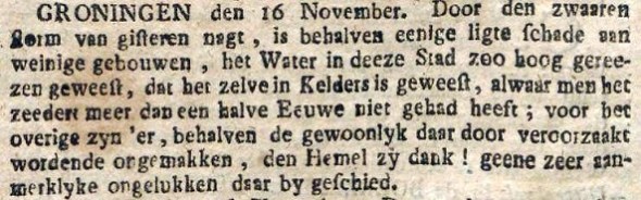 Groninger Courant 17 november 1775.