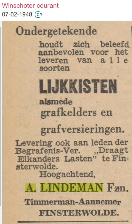 1948 Aaltjo Lindeman 1948